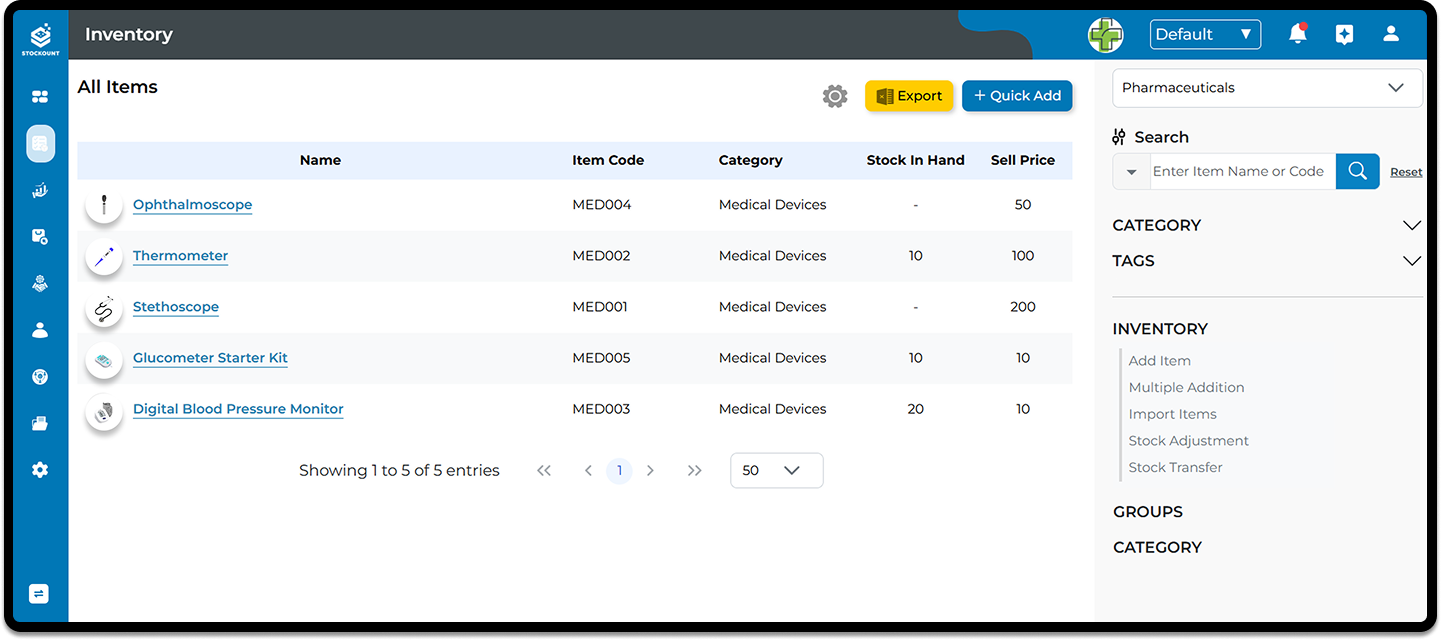 Procurement Dashboard Screenshot